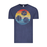 Bocce Ball T  Shirt Bocce Ball Silhouette On A Distressed Retro Sunset Vintage Tee | Teevron