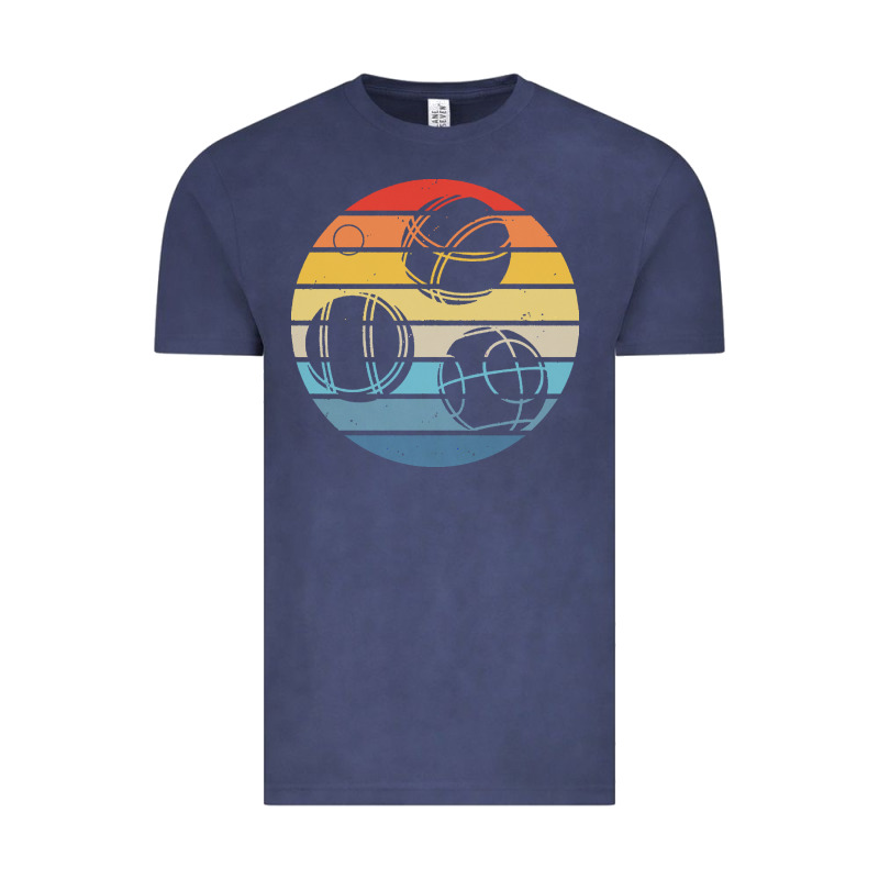 Bocce Ball T  Shirt Bocce Ball Silhouette On A Distressed Retro Sunset Vintage Tee by linhVisuals | Teevron
