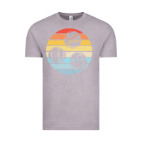 Vintage Zinc bocce ball t  shirt bocce ball silhouette on a distressed retro sunset Vintage Tee - linhVisuals