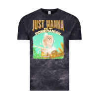 Cloud Black pommeranian t  shirt dog owner, just wanna pet my pommeranian & drink Vintage Tee - linhVisuals