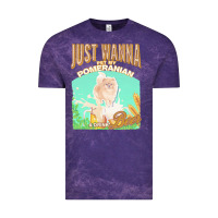 Cloud Purple pommeranian t  shirt dog owner, just wanna pet my pommeranian & drink Vintage Tee - linhVisuals