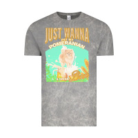 Cloud Rock pommeranian t  shirt dog owner, just wanna pet my pommeranian & drink Vintage Tee - linhVisuals