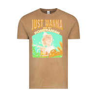 Vintage Camel pommeranian t  shirt dog owner, just wanna pet my pommeranian & drink Vintage Tee - linhVisuals