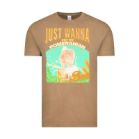 Vintage Coffee pommeranian t  shirt dog owner, just wanna pet my pommeranian & drink Vintage Tee - linhVisuals