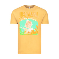 Vintage Mustard pommeranian t  shirt dog owner, just wanna pet my pommeranian & drink Vintage Tee - linhVisuals
