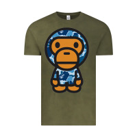 Vintage Olive baby milo bape camo Vintage Tee - linhVisuals