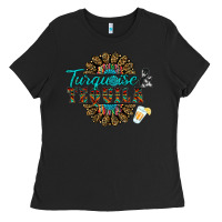 Black turquoise gemstone and taquila Ladies Tee - RanaPortraitStore