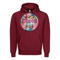 Burgundy teacher life earrings Zipper Hoodie - BundleAndBundleShop
