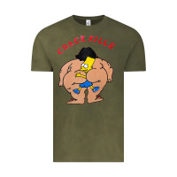 Vintage Olive bart crack kills Vintage Tee - linhVisuals