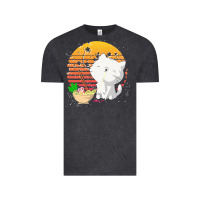 Vintage Black cat t  shirt ramen noodles kawaii cat t  shirt Vintage Tee - linhVisuals