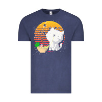 Vintage Denim cat t  shirt ramen noodles kawaii cat t  shirt Vintage Tee - linhVisuals