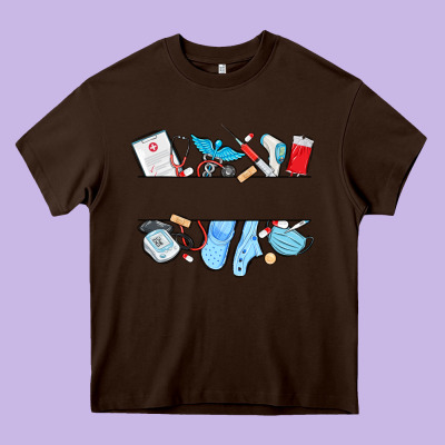 Custom Name Nurse Heavy Core Tee Designed By Maliassmallbusiness