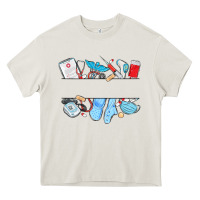 Cream custom name nurse Heavy Core Tee - MaliasSmallBusiness