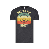 Vintage Black mens funny boating shirt but did we sink rope anchor boat captain tank Vintage Tee - linhVisuals