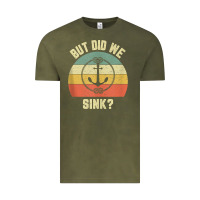Vintage Olive mens funny boating shirt but did we sink rope anchor boat captain tank Vintage Tee - linhVisuals