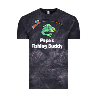 Cloud Black kids papa's fishing buddy grandson or granddaughter fish t shirt Vintage Tee - linhVisuals