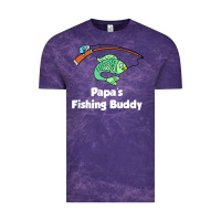 Cloud Purple kids papa's fishing buddy grandson or granddaughter fish t shirt Vintage Tee - linhVisuals