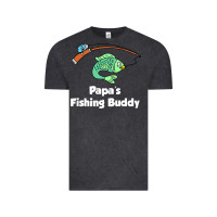 Vintage Black kids papa's fishing buddy grandson or granddaughter fish t shirt Vintage Tee - linhVisuals