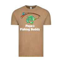Vintage Coffee kids papa's fishing buddy grandson or granddaughter fish t shirt Vintage Tee - linhVisuals