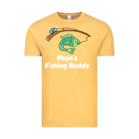 Vintage Mustard kids papa's fishing buddy grandson or granddaughter fish t shirt Vintage Tee - linhVisuals