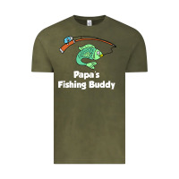 Vintage Olive kids papa's fishing buddy grandson or granddaughter fish t shirt Vintage Tee - linhVisuals