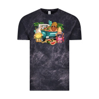 Cloud Black summer gnomies truck Vintage Tee - NancyCooperArtShop