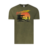 Vintage Olive baywatch lifeguard sunset t shirt Vintage Tee - linhVisuals