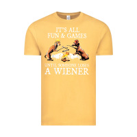Vintage Mustard it's all fun and games until someone loses a wiener shirt Vintage Tee - linhVisuals