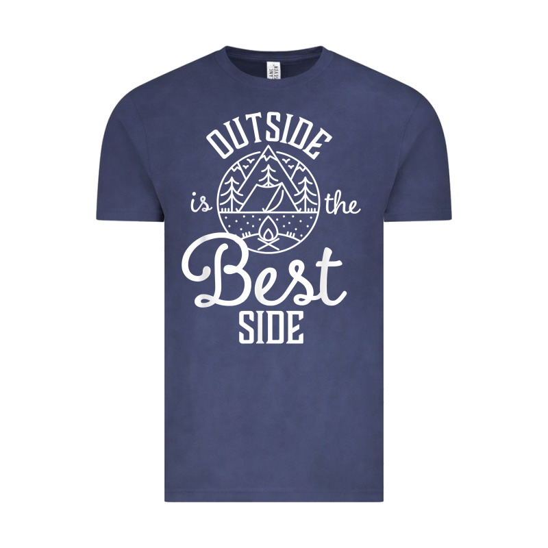 Outside Is The Best Side For Outdoor Campers And Hikers T Shirt Vintage Tee by linhVisuals | Teevron