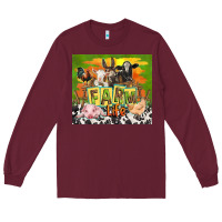 Burgundy farm life with animals Long Sleeve Tee - TumblerDesignByShophia