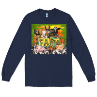 Navy farm life with animals Long Sleeve Tee - TumblerDesignByShophia