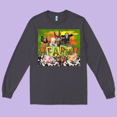 Farm Life With Animals Long Sleeve Tee Designed By Tumblerdesignbyshophia