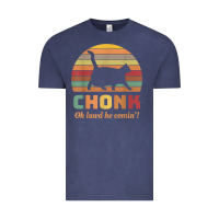 Vintage Denim chonk cat scale meme retro oh lawd he comin' memes t shirt Vintage Tee - linhVisuals