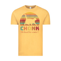 Vintage Mustard chonk cat scale meme retro oh lawd he comin' memes t shirt Vintage Tee - linhVisuals