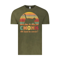 Chonk Cat Scale Meme Retro Oh Lawd He Comin' Memes T Shirt Vintage Tee | Teevron