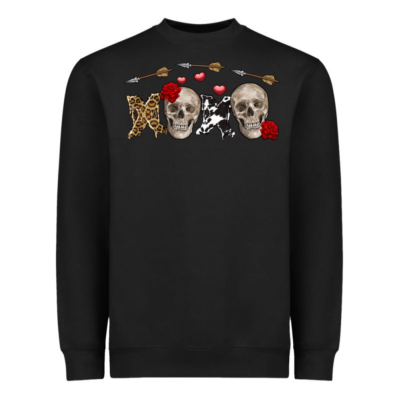 Xoxo Valentine Skulls Valentine's Day Heavyweight Sweatshirt by FaDigitalArtStudio | Teevron
