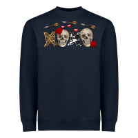 Navy Xoxo Valentine skulls Valentine's Day Heavyweight Sweatshirt - FaDigitalArtStudio