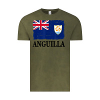 Vintage Olive flag of anguilla   anguilla banner t shirt Vintage Tee - linhVisuals