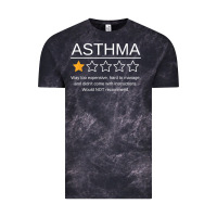 Cloud Black funny asthma awareness one star rating inhaler wheezy breath t shirt Vintage Tee - linhVisuals