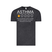 Vintage Black funny asthma awareness one star rating inhaler wheezy breath t shirt Vintage Tee - linhVisuals