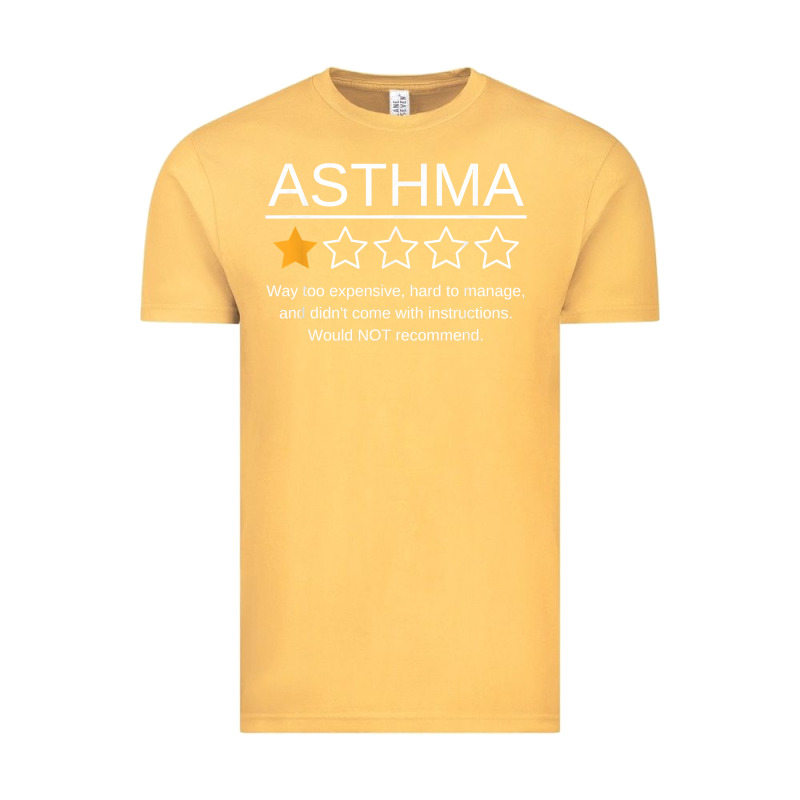 Funny Asthma Awareness One Star Rating Inhaler Wheezy Breath T Shirt Vintage Tee by linhVisuals | Teevron