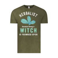 Vintage Olive funny herbalist because a witch is frowned upon herbalism t shirt Vintage Tee - linhVisuals