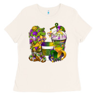 Bone Mardi Gras Coffee Cups Ladies Tee - BundleAndBundleShop
