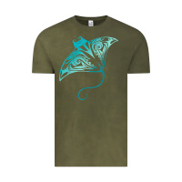 Vintage Olive hawaii tribal manta ray hawaiian shirt shark lover t shirt Vintage Tee - linhVisuals