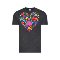 Vintage Black heart paw print dog cat lover valentines day t shirt Vintage Tee - linhVisuals
