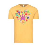 Vintage Mustard heart paw print dog cat lover valentines day t shirt Vintage Tee - linhVisuals