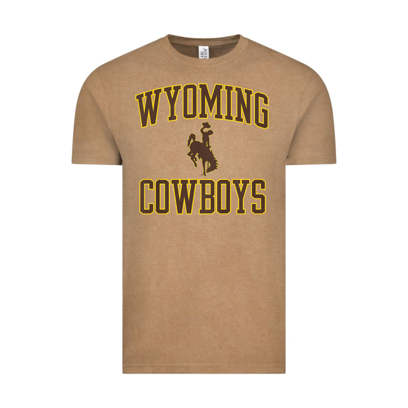 Kids Wyoming Cowboys Apparel Gameday Arch Over Cowboys T Shirt Vintage Tee by linhVisuals | Teevron