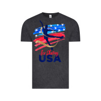 Vintage Black ice skating dance support the team tshirt usa flag t shirt Vintage Tee - linhVisuals