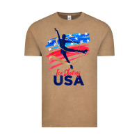 Vintage Coffee ice skating dance support the team tshirt usa flag t shirt Vintage Tee - linhVisuals