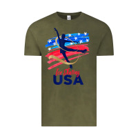 Vintage Olive ice skating dance support the team tshirt usa flag t shirt Vintage Tee - linhVisuals